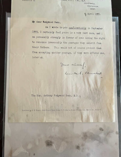 Another Moldy Churchill Letter Returned by Frsteam after "Freeze Drying"